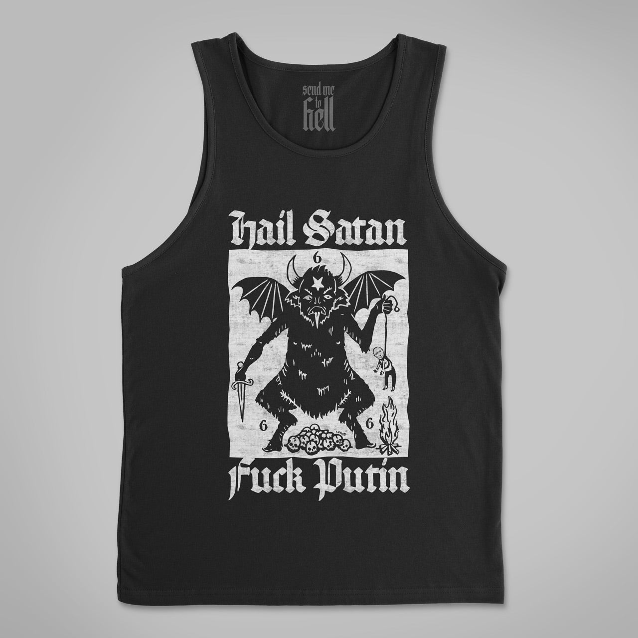 Hail Satan Fuck Putin Unisex Tank Top