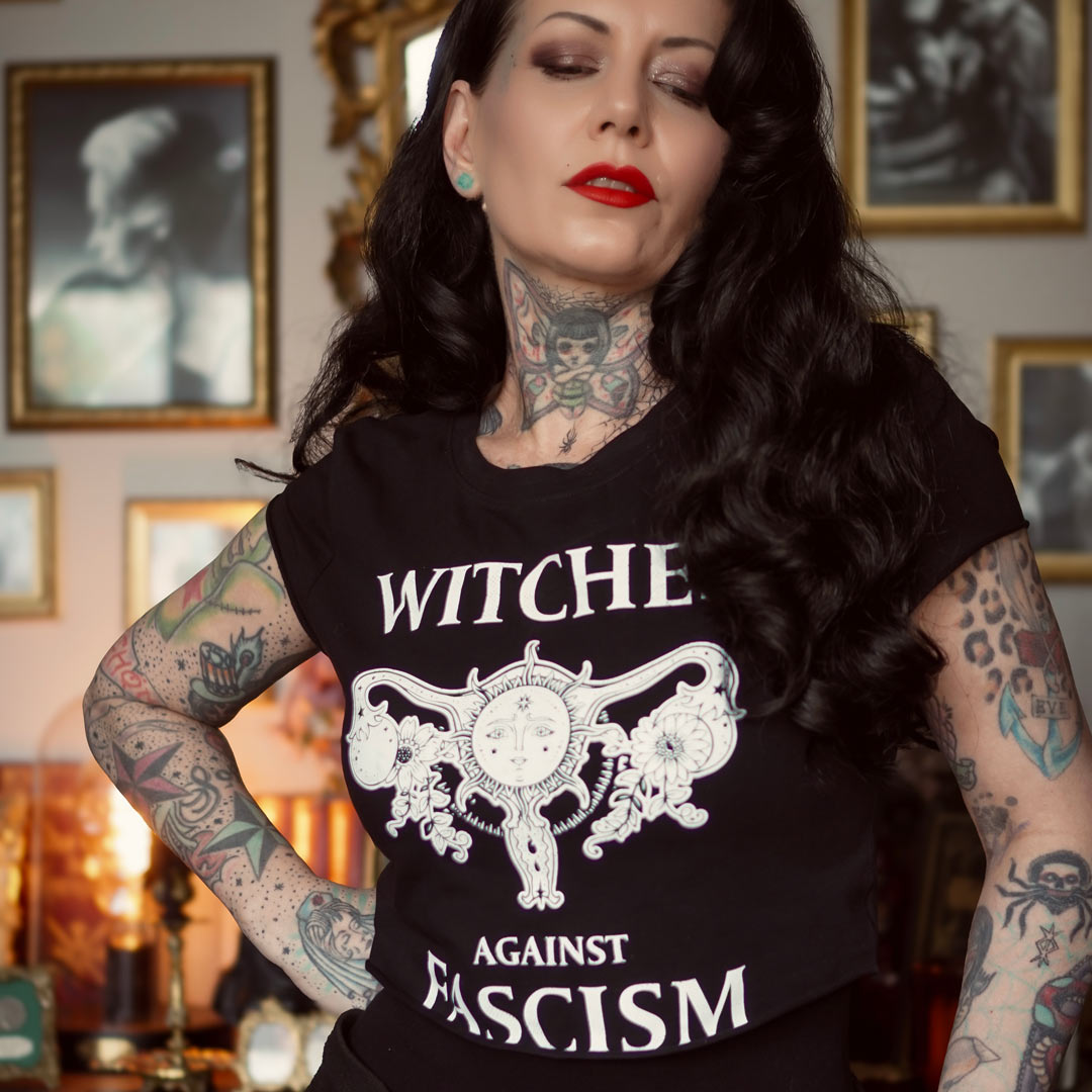Witches Against Fascism crop top