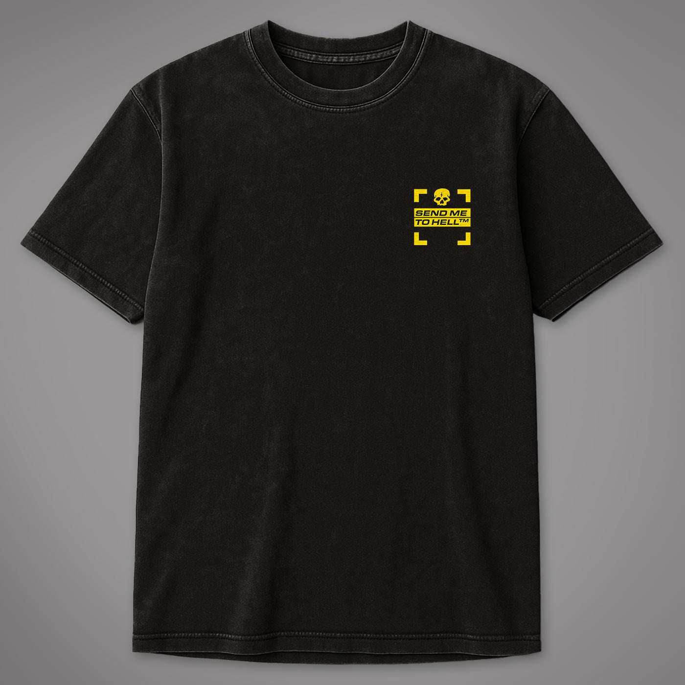 T-shirt oversize lavata con acido Send me to Hell®