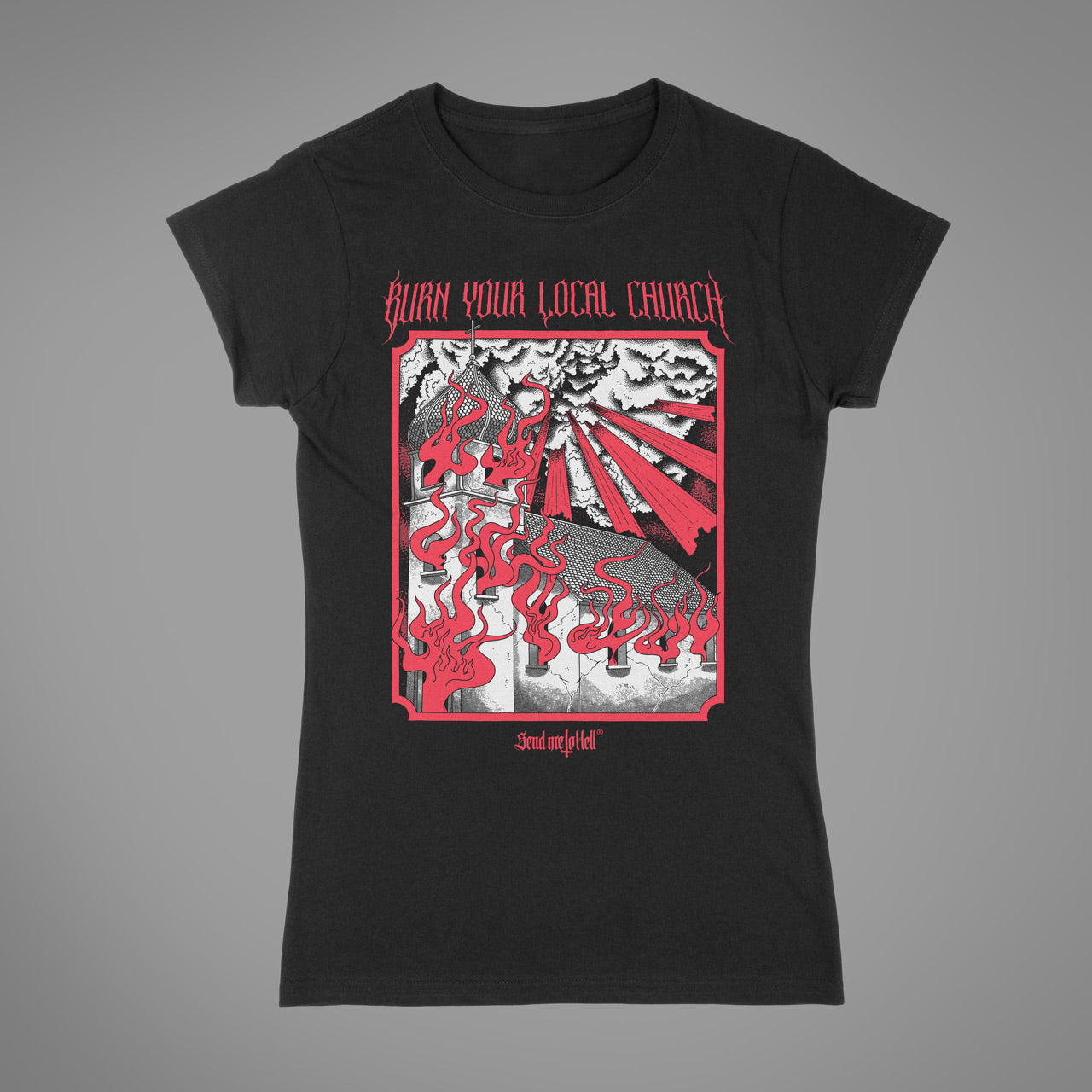 Attenzione alla maglietta unisex Mandami all'inferno