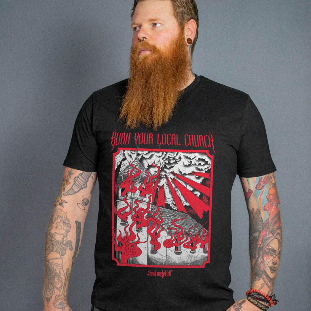 Attenzione alla maglietta unisex Mandami all'inferno