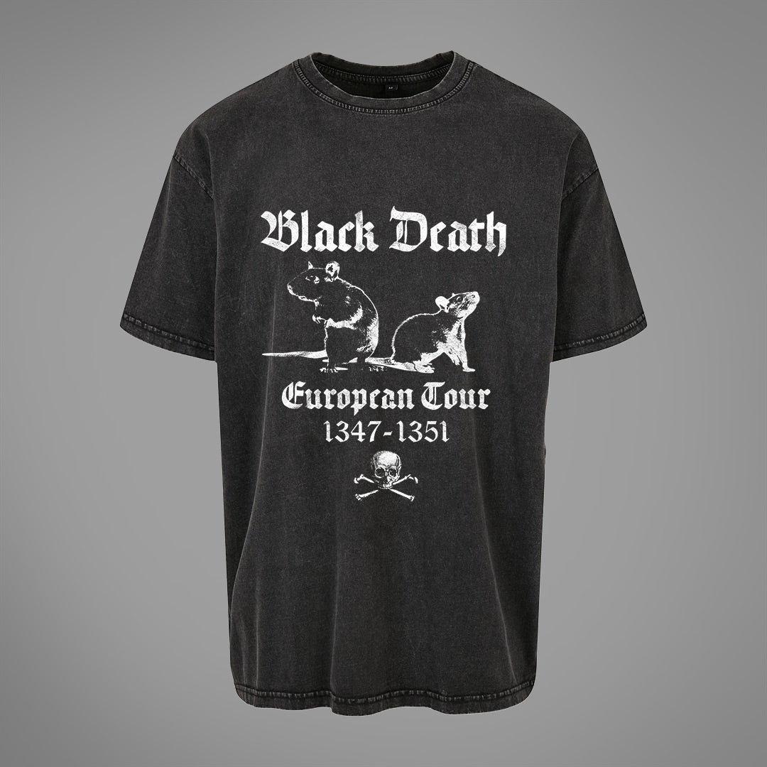 Black Death Acid Washed Oversized T-Shirt