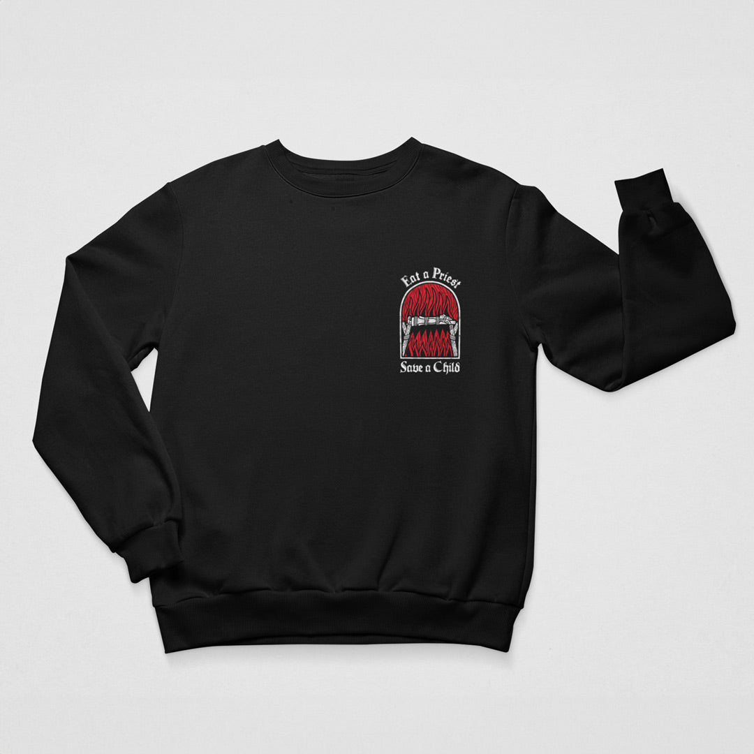 Eat A Priest Save A Child Crewneck 