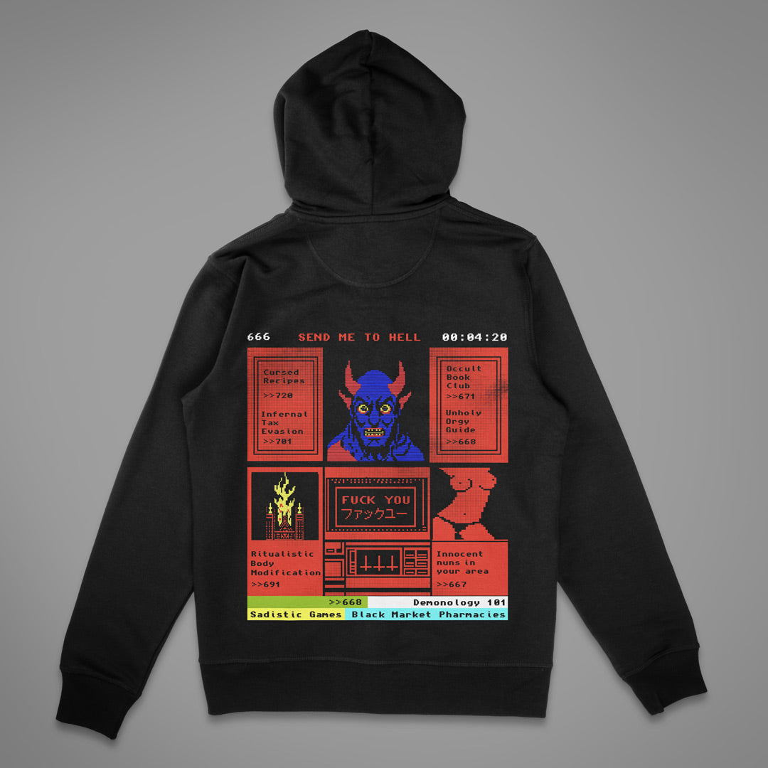 Satanic Teletext Zipper Hoodie