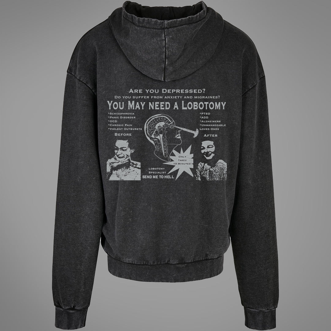 Lobotomy Acid Washed Oversized Hoodie