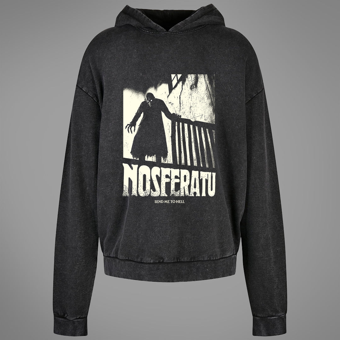 Nosferatu Acid Washed Oversized Hoodie