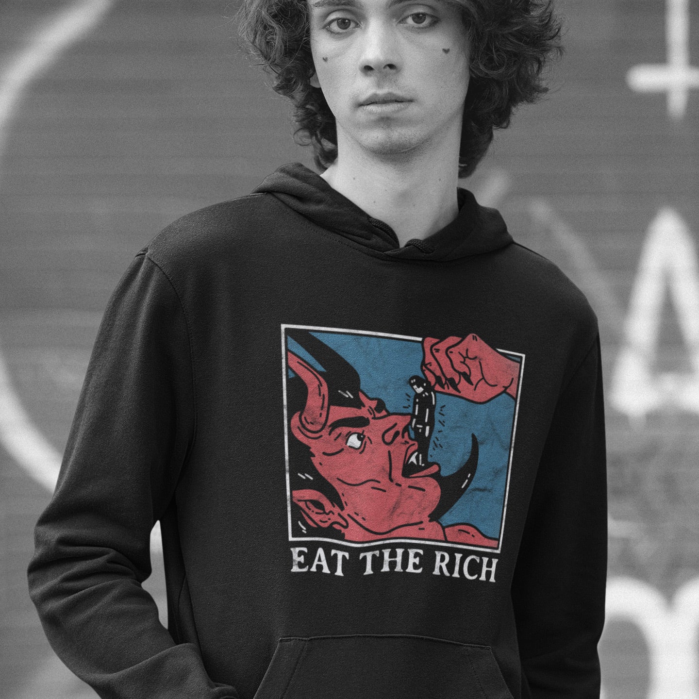 Felpa con cappuccio unisex Eat The Rich